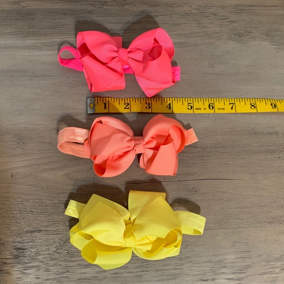 Ribbon Hair bow Elastic Headband set of 6, new - Picture 4 of 8